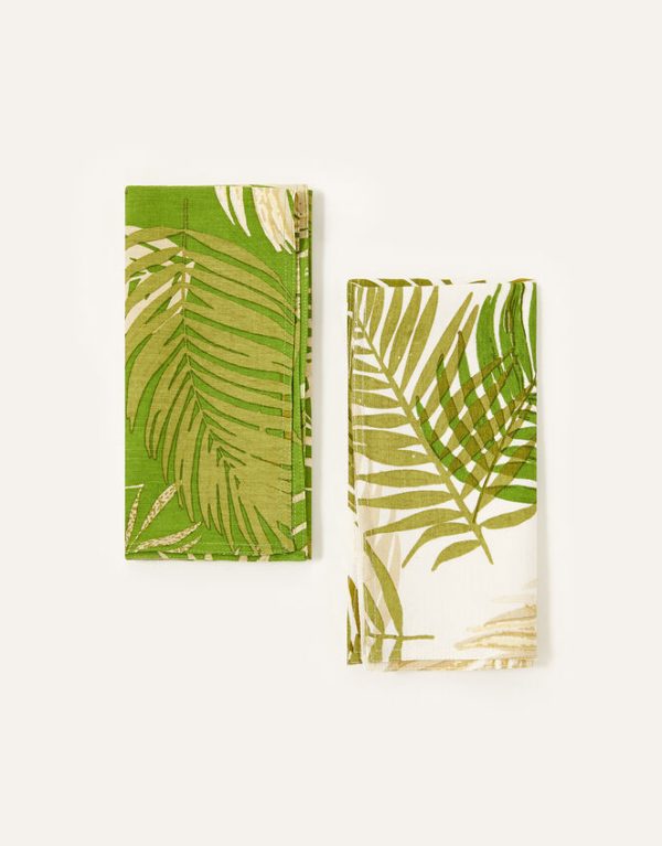 Monsoon Palm Print Reusable Napkins Set of Two - Image 2