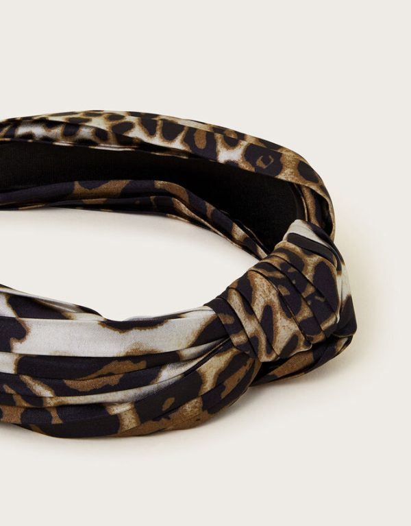 Monsoon Leopard Print Knot Headband - Image 2