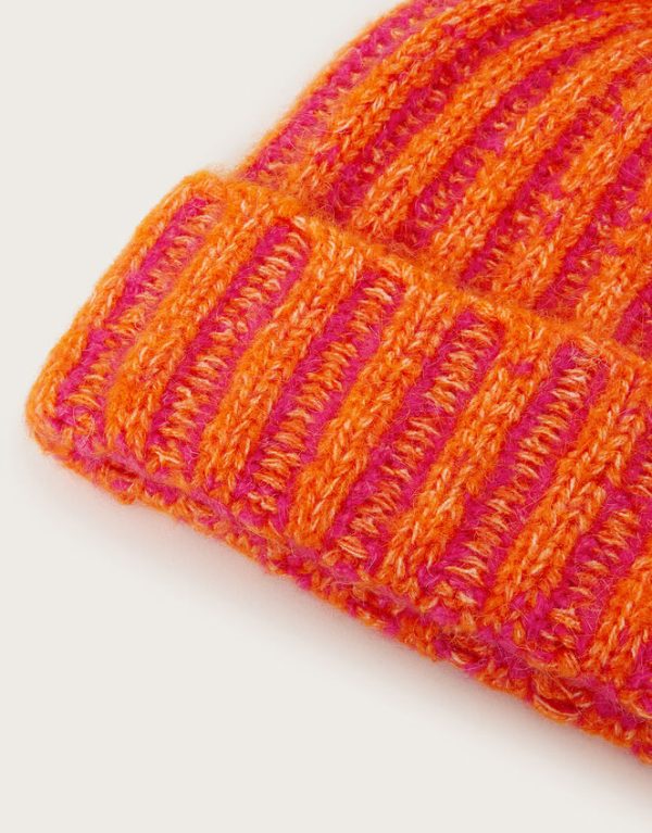 Monsoon Two-Tone Chunky Knit Beanie Hat - Image 3