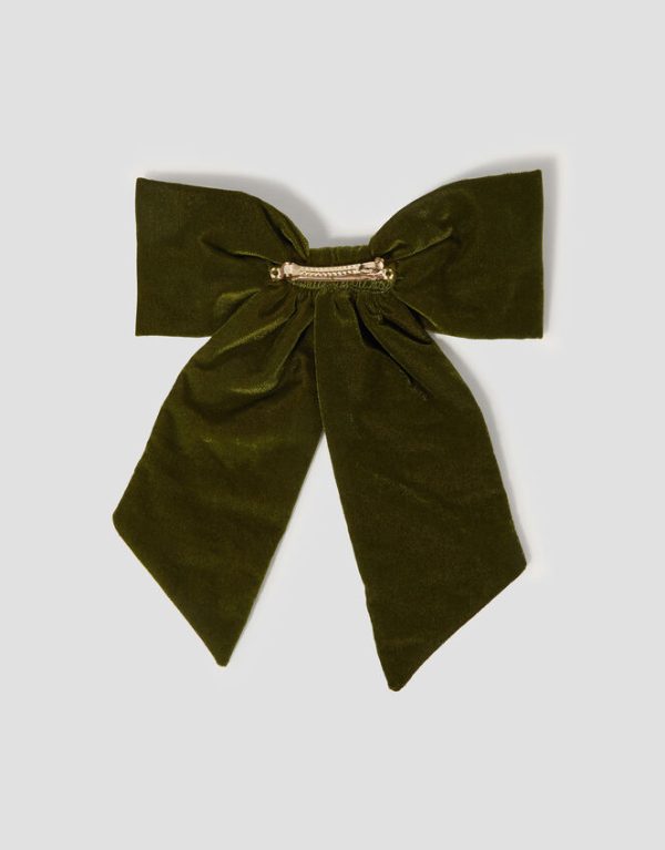 Monsoon Embellished Velvet Bow Barrette Hair Clip - Image 2