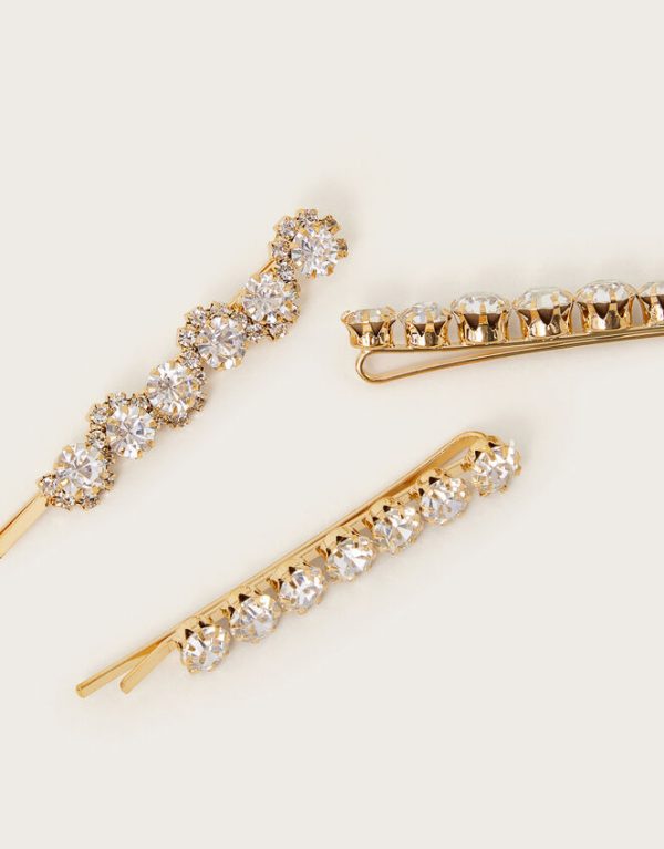 Monsoon 3-Pack Diamante Hair Slides - Image 2