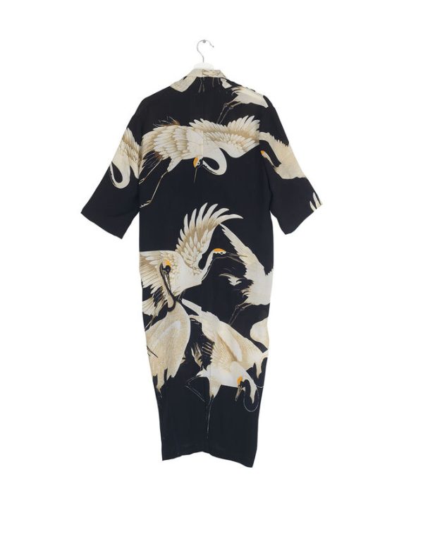 Monsoon One Hundred Stars Stork Print Dress Black - Image 4