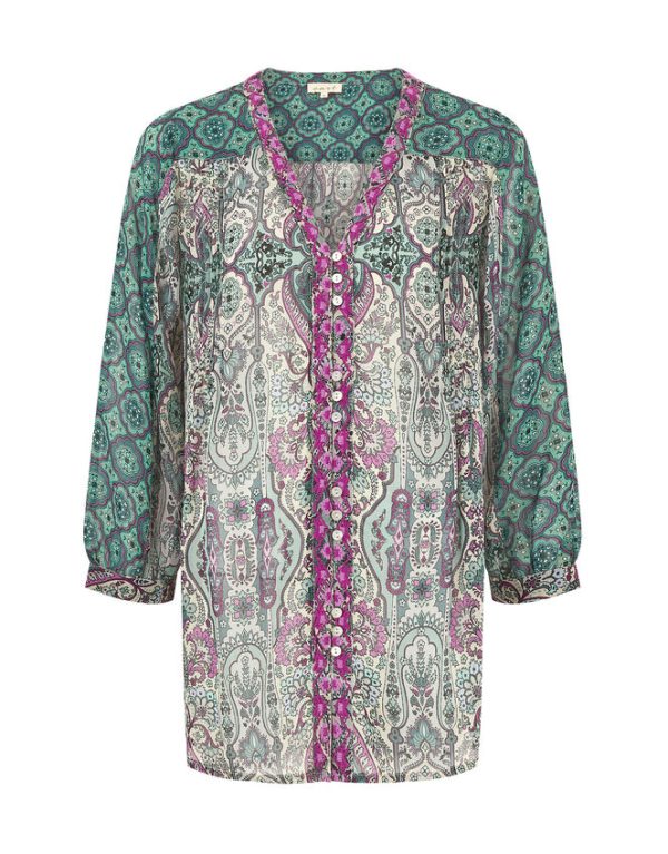 Monsoon East Paisley Print Blouse Green - Image 7