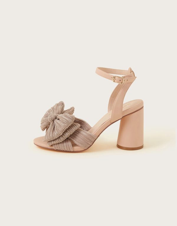 Monsoon Bow Heel Sandals Nude - Image 3