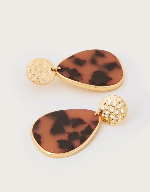 Monsoon Tortoiseshell Drop Earrings - Image 2