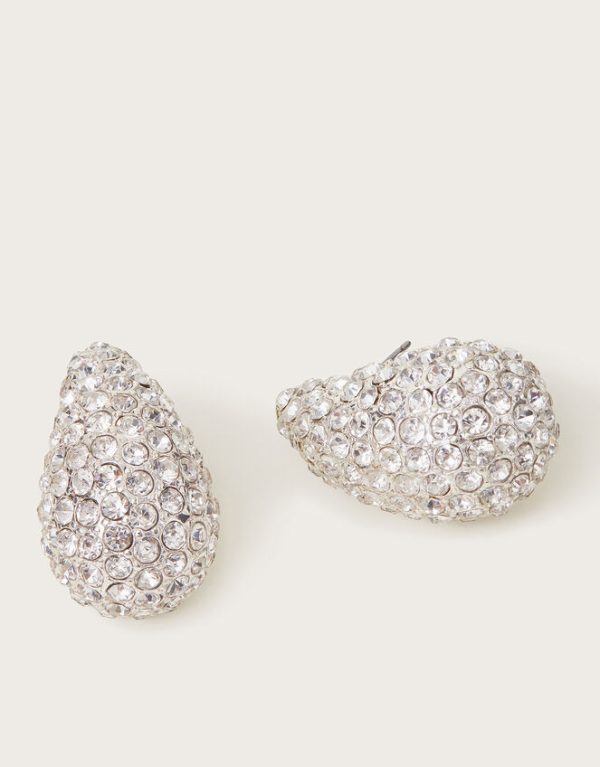 Monsoon Diamante Teardrop Stud Earrings - Image 2