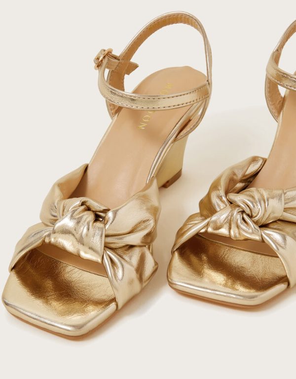 Monsoon Knot Front Wedges Gold - Image 4