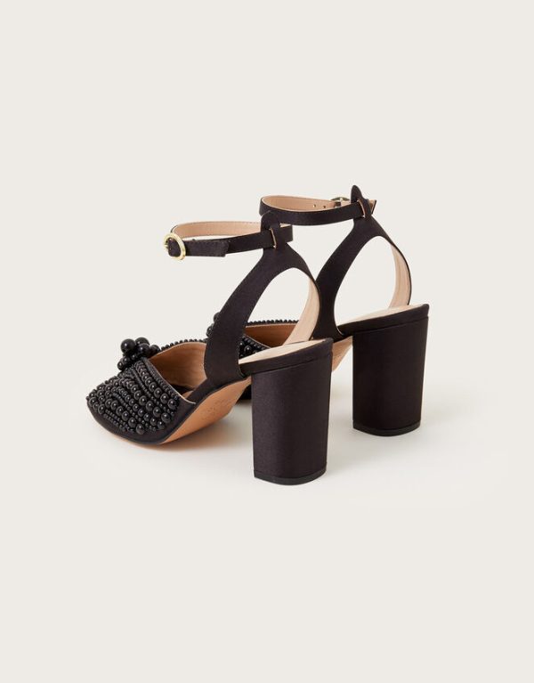 Monsoon Pearl Block Heeled Sandals Black - Image 3