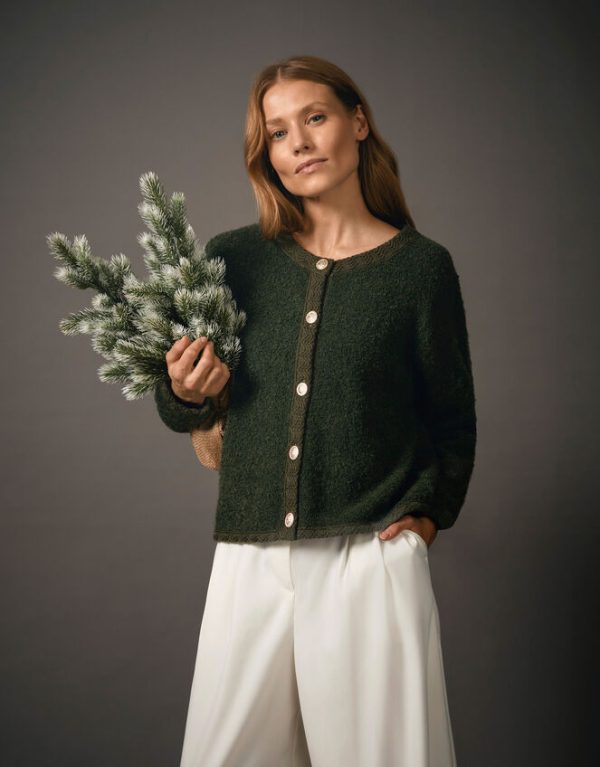 Monsoon Bevan Boucle Cardigan Green - Image 6