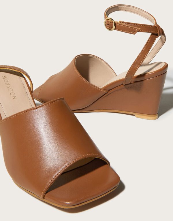 Monsoon Wedge Sandals Tan - Image 4