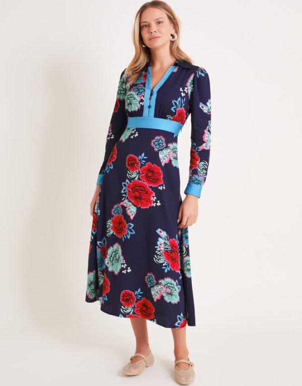 Monsoon Esme Shirt Dress Blue