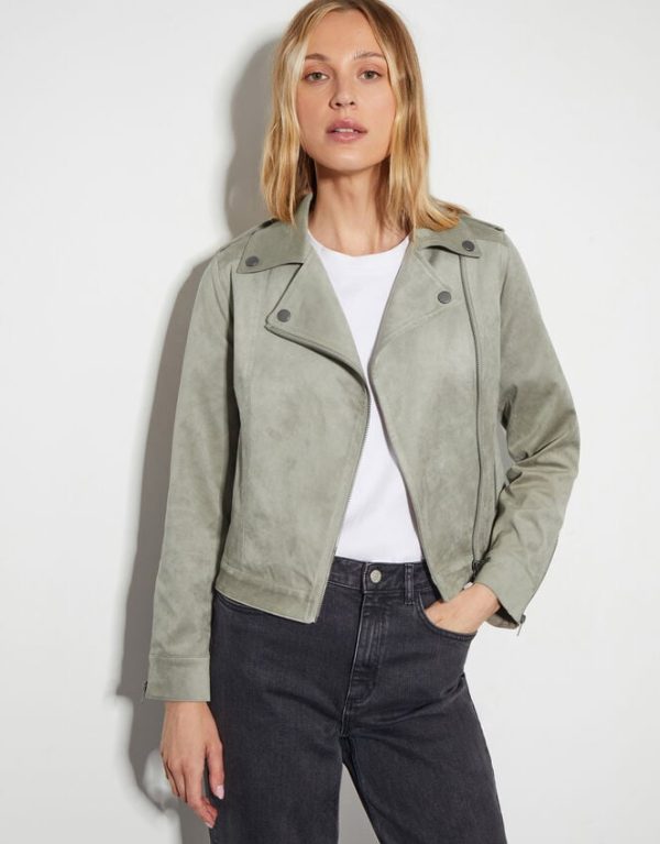 Monsoon Birdy Suedette Biker JacketMink