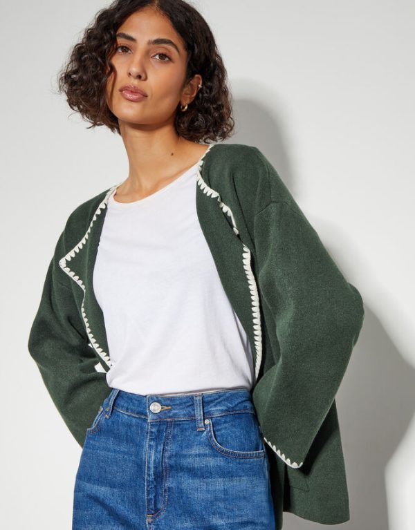 Monsoon Sanya Stitch Jacket Green