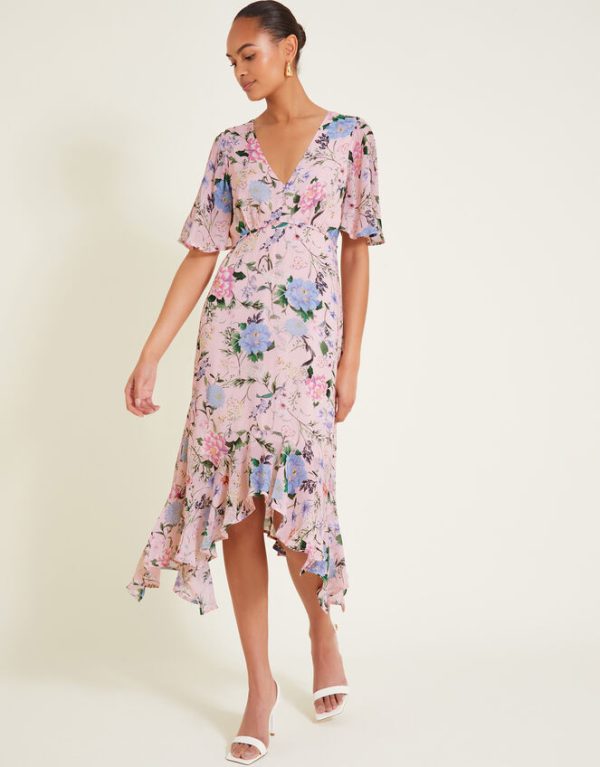 Monsoon Sisi Floral Print Dress Pink - Image 2