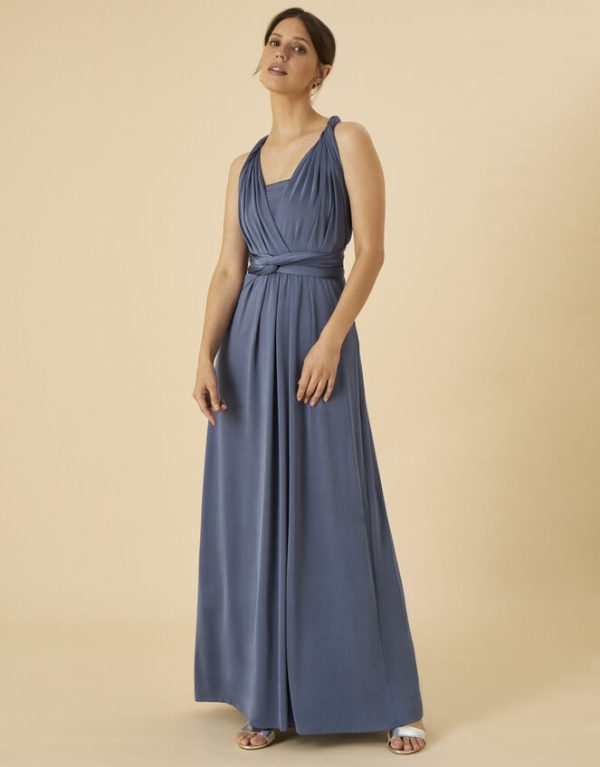 Monsoon Tracy Twist Me Tie Me Maxi Dress Blue