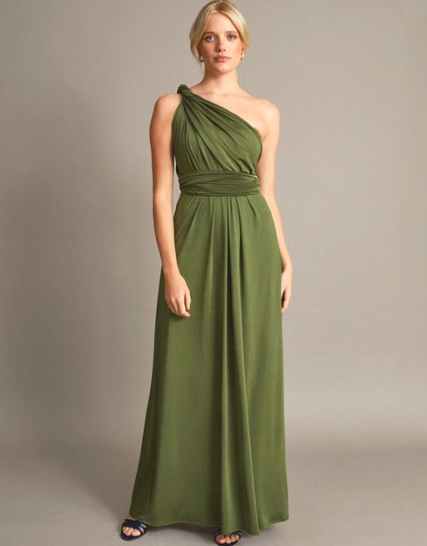 Monsoon Thea Twist Me Tie Me Maxi Dress Green