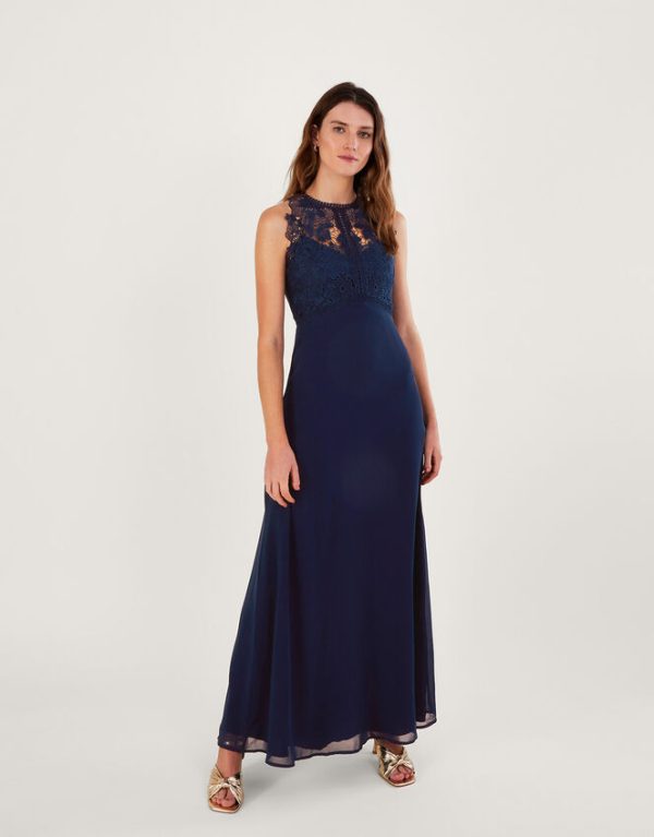 Monsoon Lena Lace Maxi Dress Blue