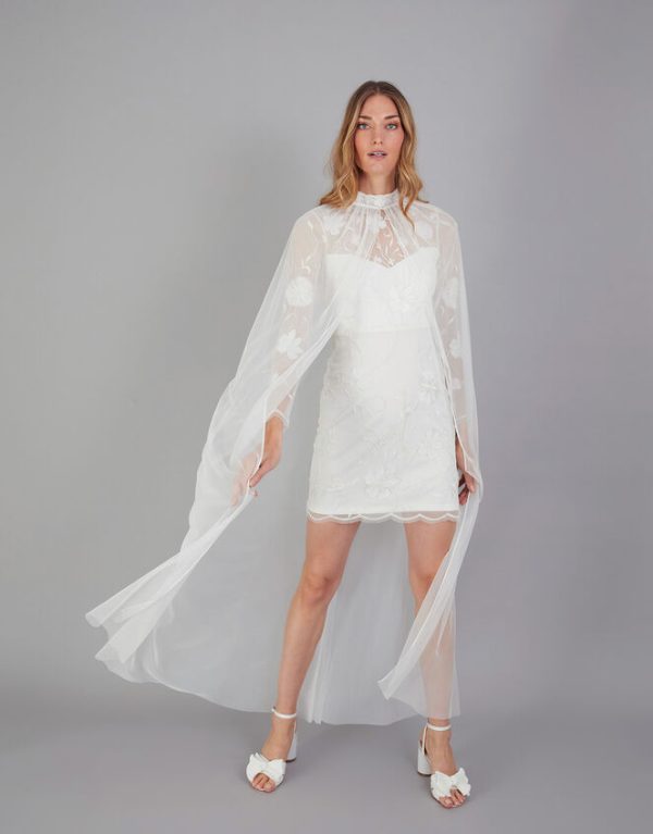 Monsoon Pearl Trim Bridal Cape