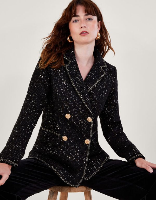 Monsoon Poppy Tweed JacketBlack