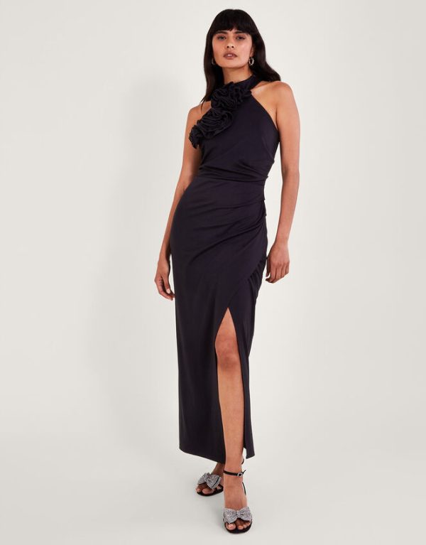 Monsoon Carly Corsage Dress Black