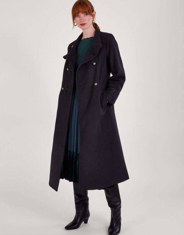 Monsoon Mya Military Coat Black