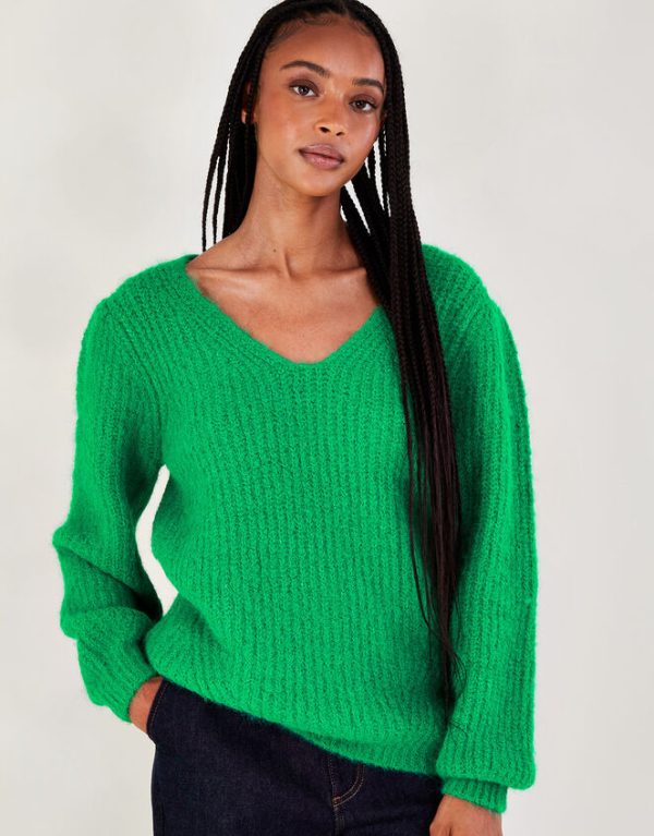 Monsoon V-Neck Jumper Green