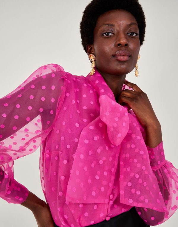 Monsoon Rosa Spot Blouse Pink - Image 2