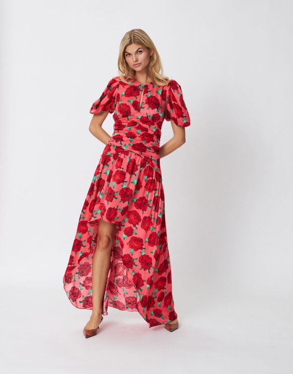 Monsoon Crās Floral Wrap Dress Red - Image 2