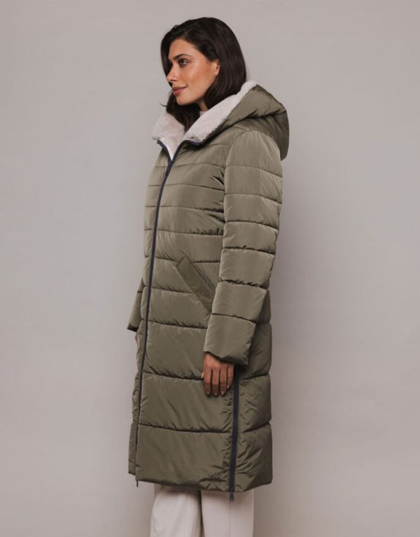 Monsoon Rino and Pelle Longline Padded Coat Green - Image 2