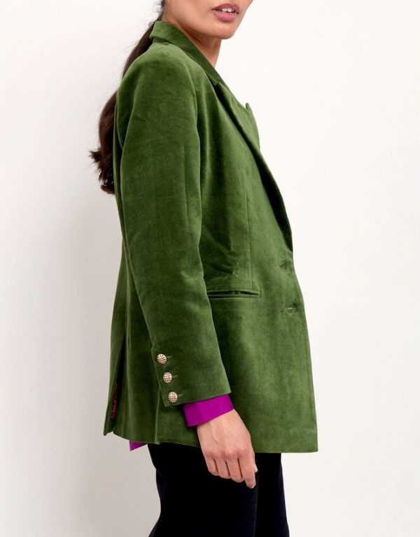 Monsoon East Velaris Velvet Blazer Green - Image 2