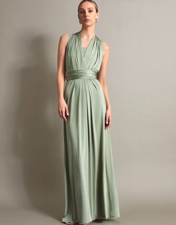 Monsoon Thea Multiway Bridesmaid Dress Green