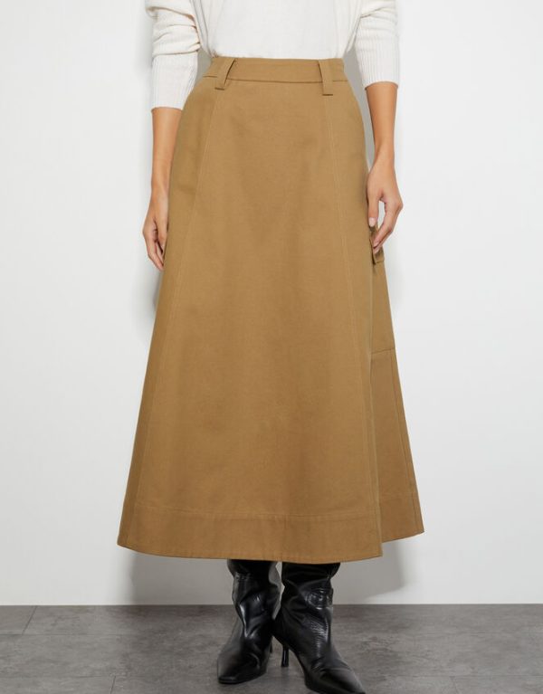 Monsoon Hanna Cargo Maxi Skirt Natural - Image 2