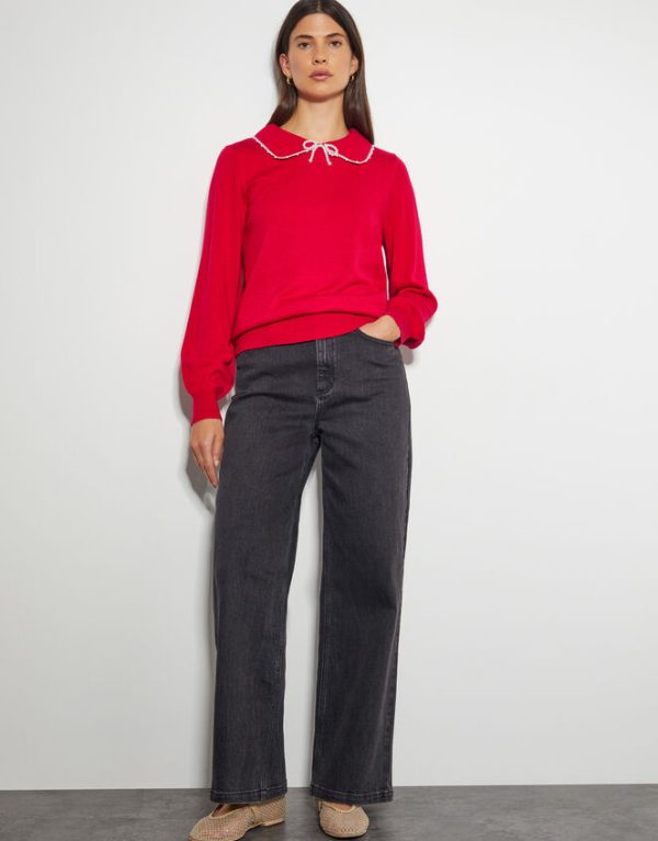 Monsoon Clara Collar Jumper Red - Image 2