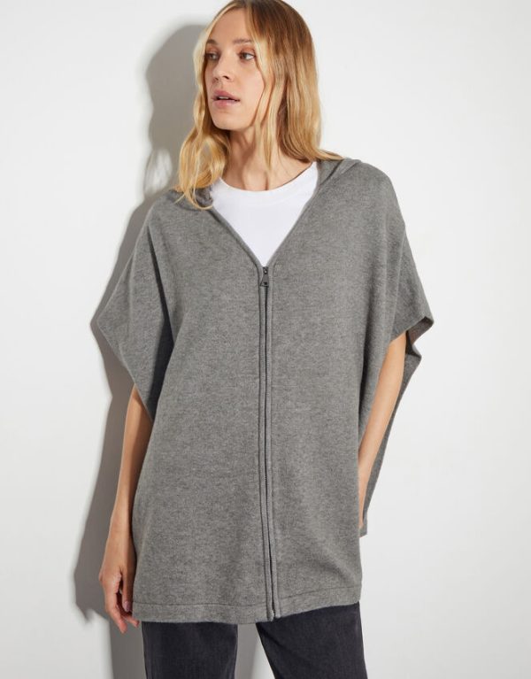 Monsoon Knit Poncho Hoodie - Image 2