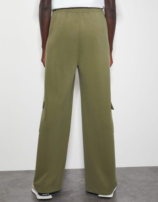 Monsoon Una Wide Leg Utility Trousers Green - Image 2