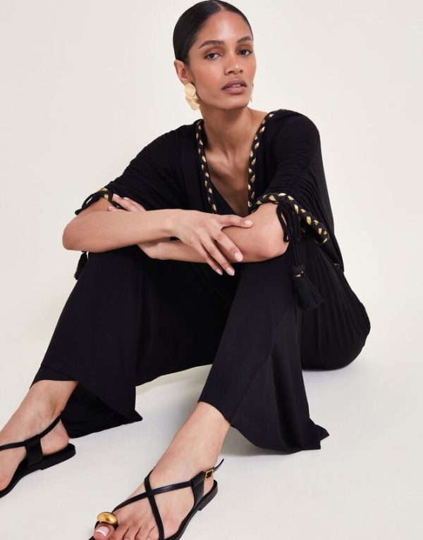 Monsoon Eden Jersey Jumpsuit Black - Image 2