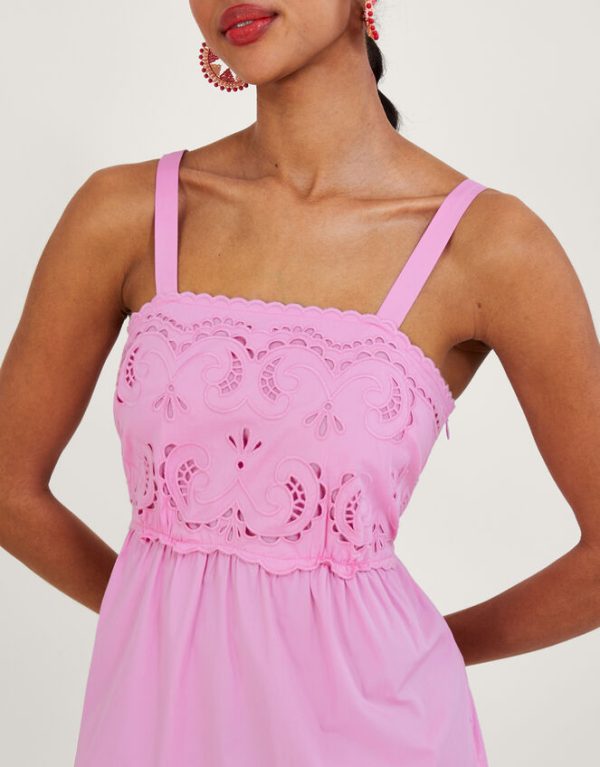 Monsoon Cirilla Cutwork Dress Pink - Image 2