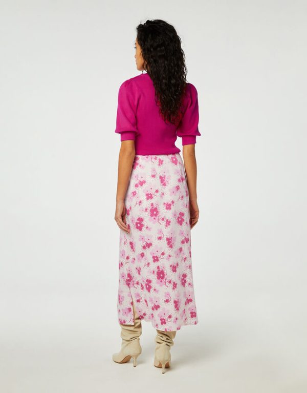 Monsoon Fabienne Chapot Floral Print Skirt Pink - Image 3