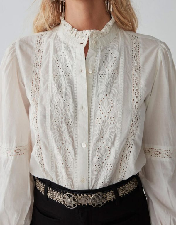 Monsoon Maison Hotel Emanuelle Embroidered Blouse Ivory - Image 3