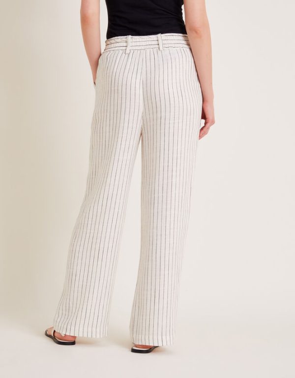 Monsoon Sara Stripe Trousers Ivory - Image 4