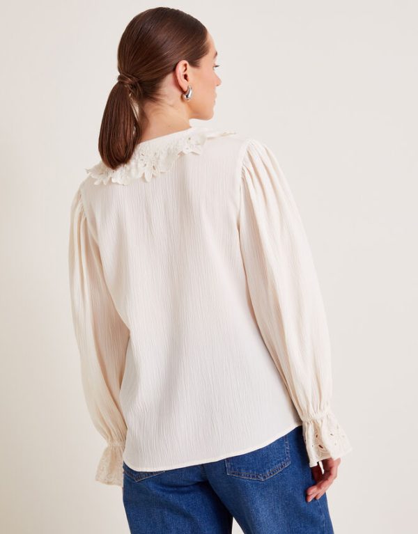 Monsoon Clare Cutwork Blouse Ivory - Image 3