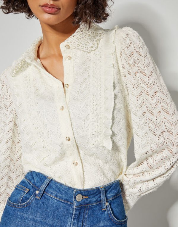 Monsoon Laura Lace Blouse Ivory - Image 3