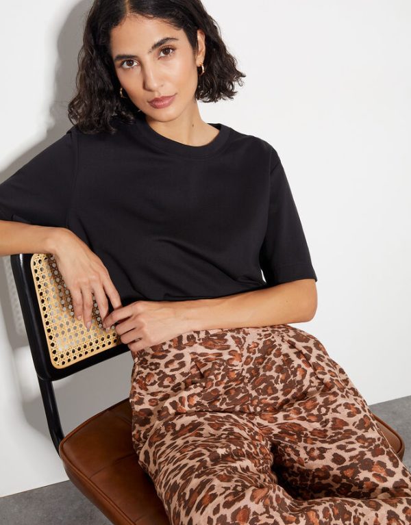 Monsoon Arielle Leopard Print Trousers Brown - Image 3