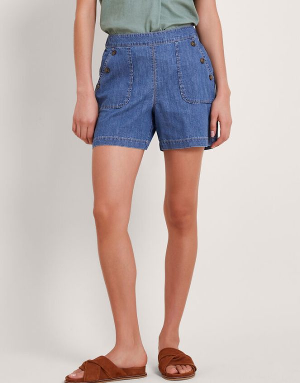 Monsoon Harper Denim Shorts Blue - Image 2