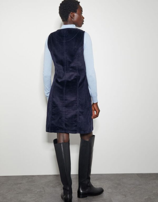 Monsoon Soha Corduroy Pinafore Dress Blue - Image 3