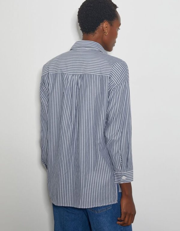 Monsoon Sherry Embroidered Stripe Shirt Blue - Image 3