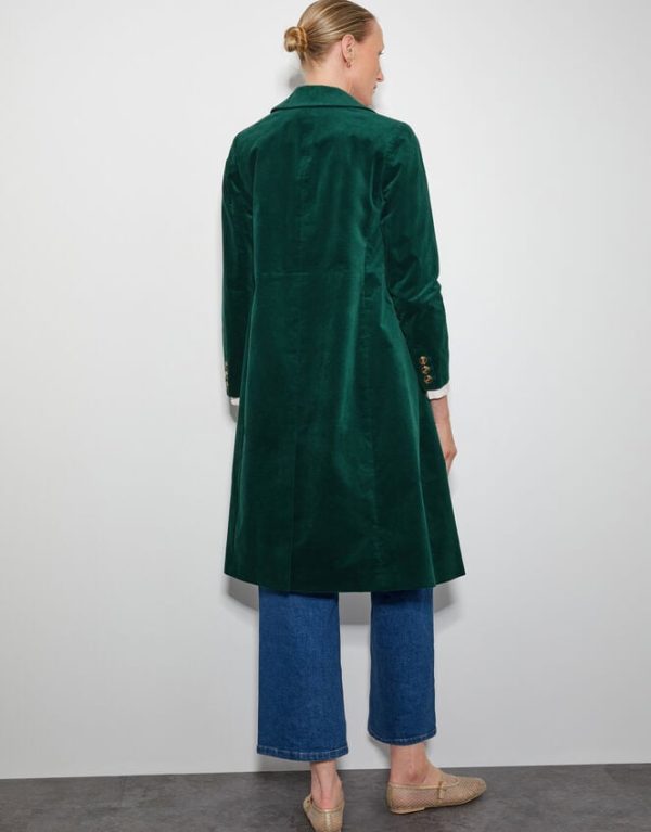 Monsoon Amalia Velvet Coat Teal - Image 3