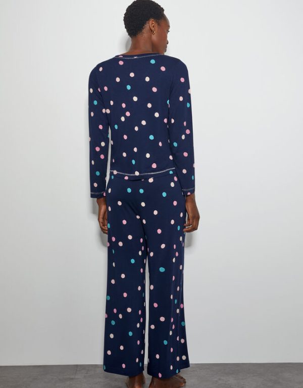 Monsoon Sabrina Spot Long Pyjamas Set Blue - Image 3