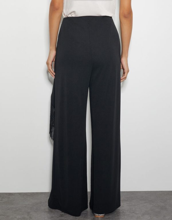 Monsoon Tanya Tassel Wide Leg Trousers Black - Image 3