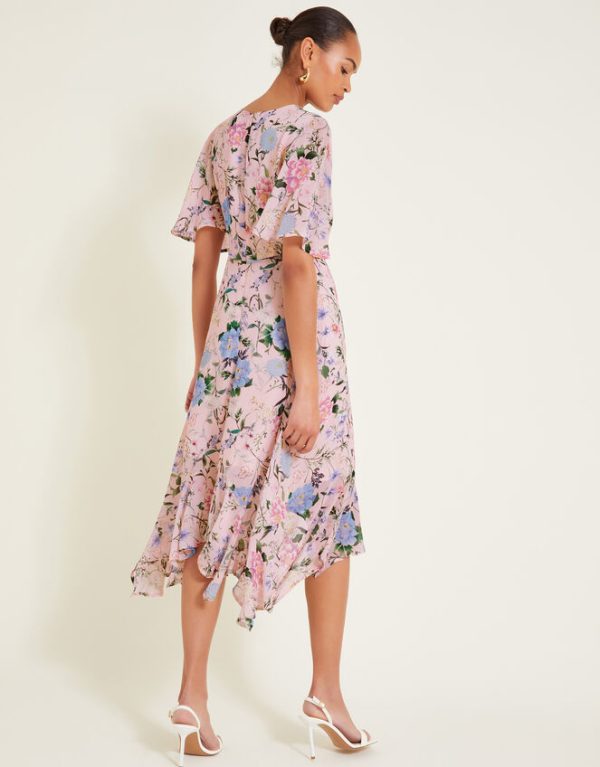 Monsoon Sisi Floral Print Dress Pink - Image 4